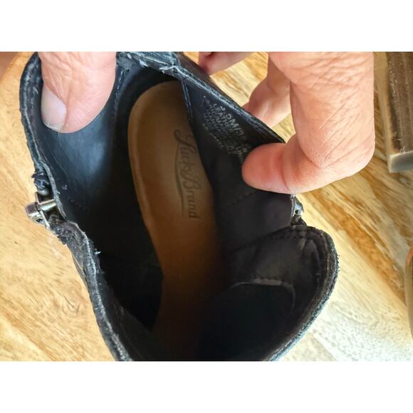 Lucky Brand Leather Basil Ankle Booties, Women's size 8.5, Black - Picture 4 of 8